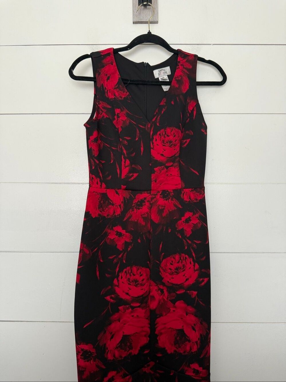 Sweet Storm Women’s Medium Black Red Vneck High Low Y2K 2000s Dress Dark Romanti
